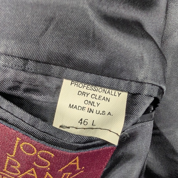 Vintage Jos. A. Bank Blazer Mens 46L Navy 100% Wool Gold Button Sport Coat USA - Picture 4 of 13